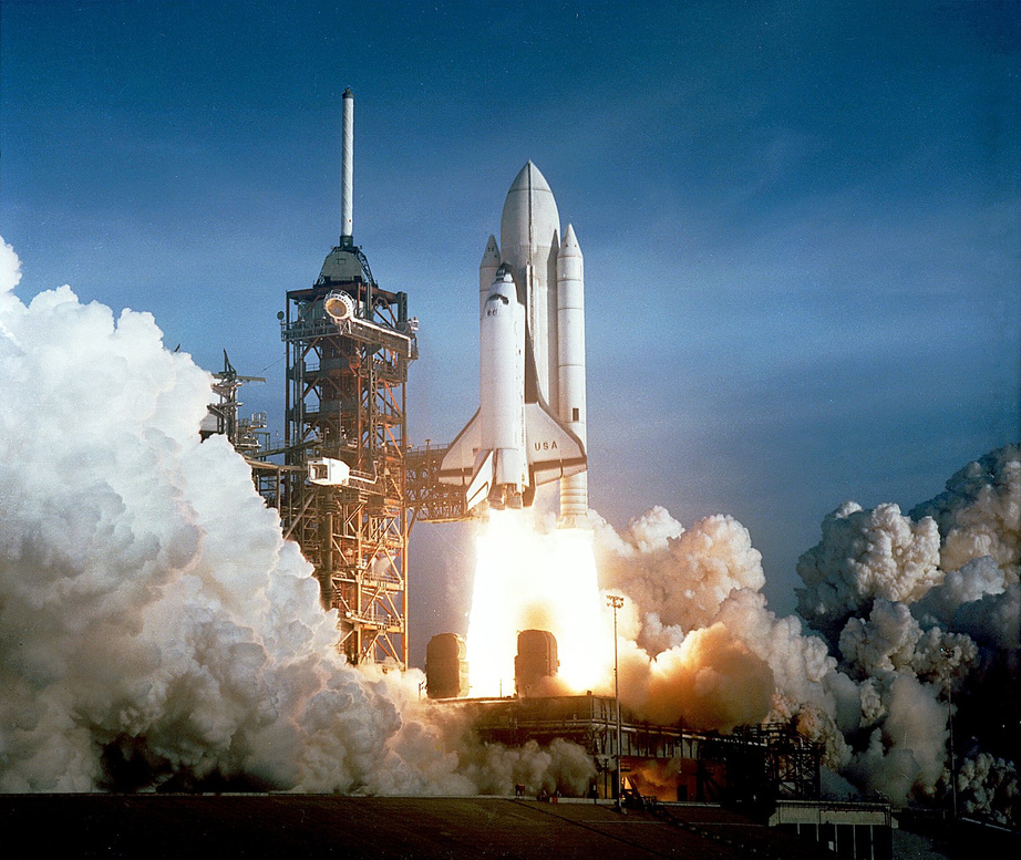 Mission STS-1 on Space Shuttle Columbia launched from Launch Complex 39A at Kennedy Space Center